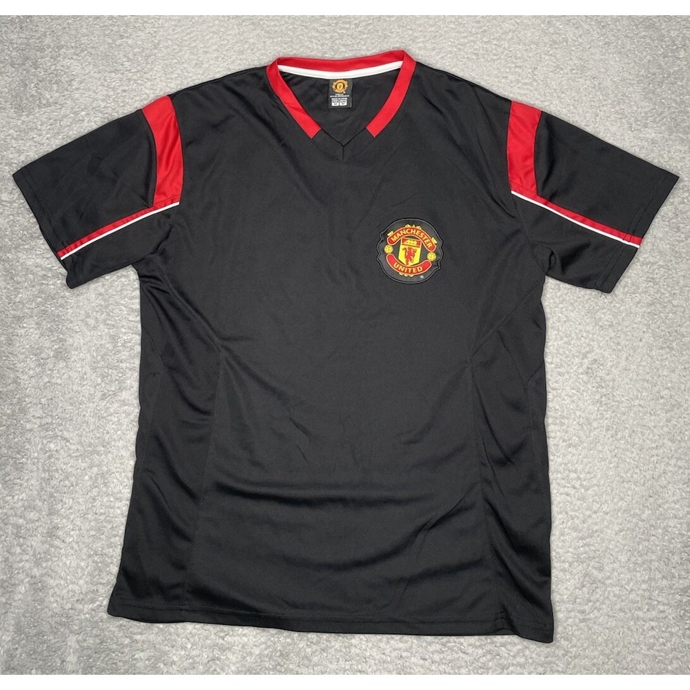 Manchester United MUFC Soccer Futbol Jersey Mens Medium Black Training‎ Shirt